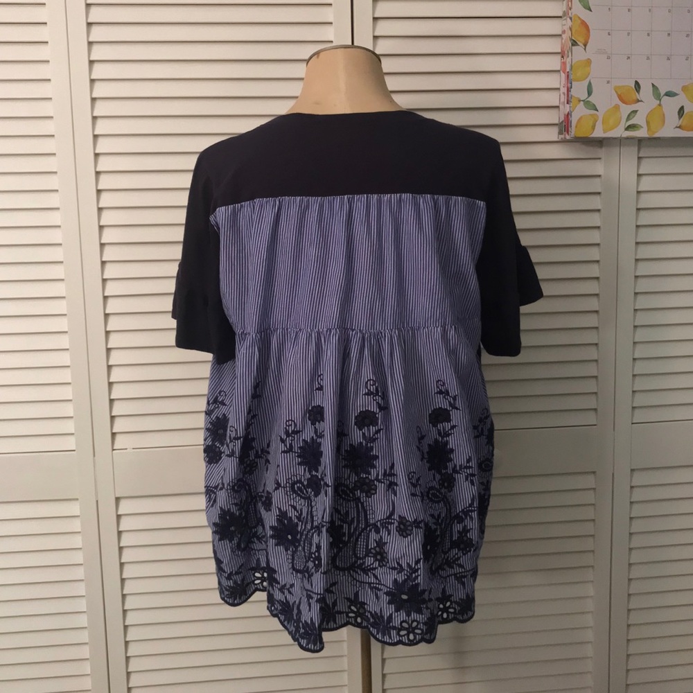 NWOT Fever Mixed Media Blouse